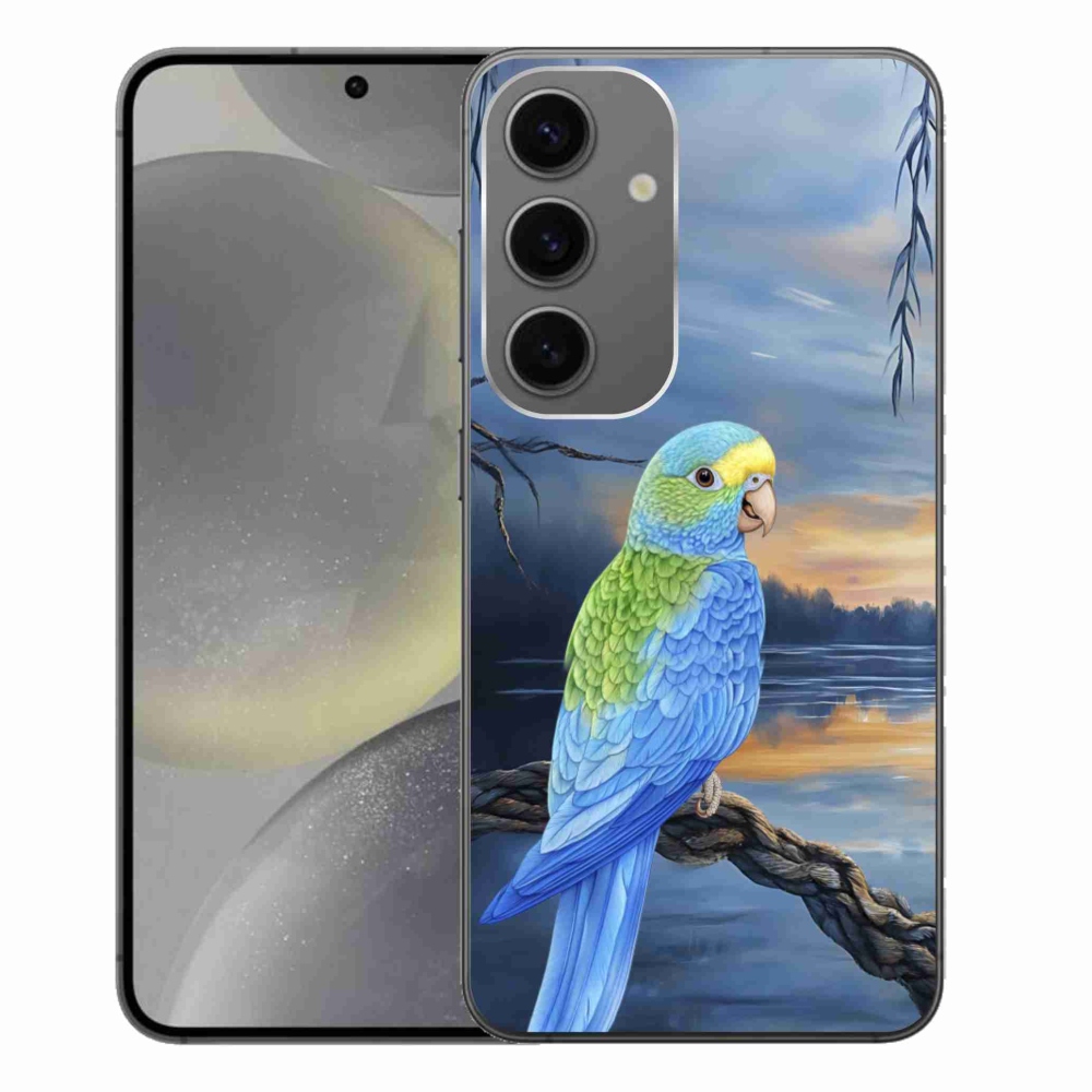 Gelový kryt mmCase na Samsung Galaxy S24+ - modrý papoušek