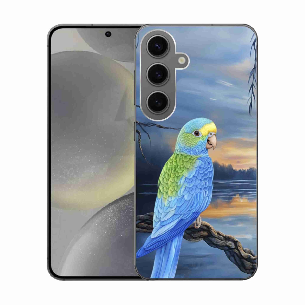 Gelový kryt mmCase na Samsung Galaxy S24 - modrý papoušek