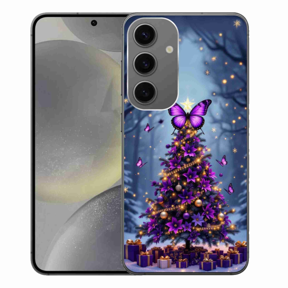 Gelový kryt mmCase na Samsung Galaxy S24+ - motýlí vánoční stromek