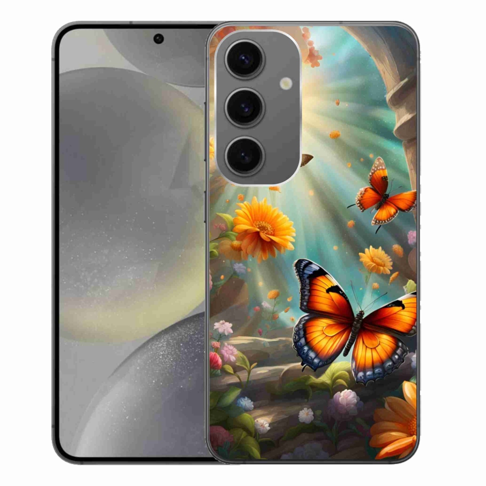 Gelový kryt mmCase na Samsung Galaxy S24+ - motýlí zahrada 2