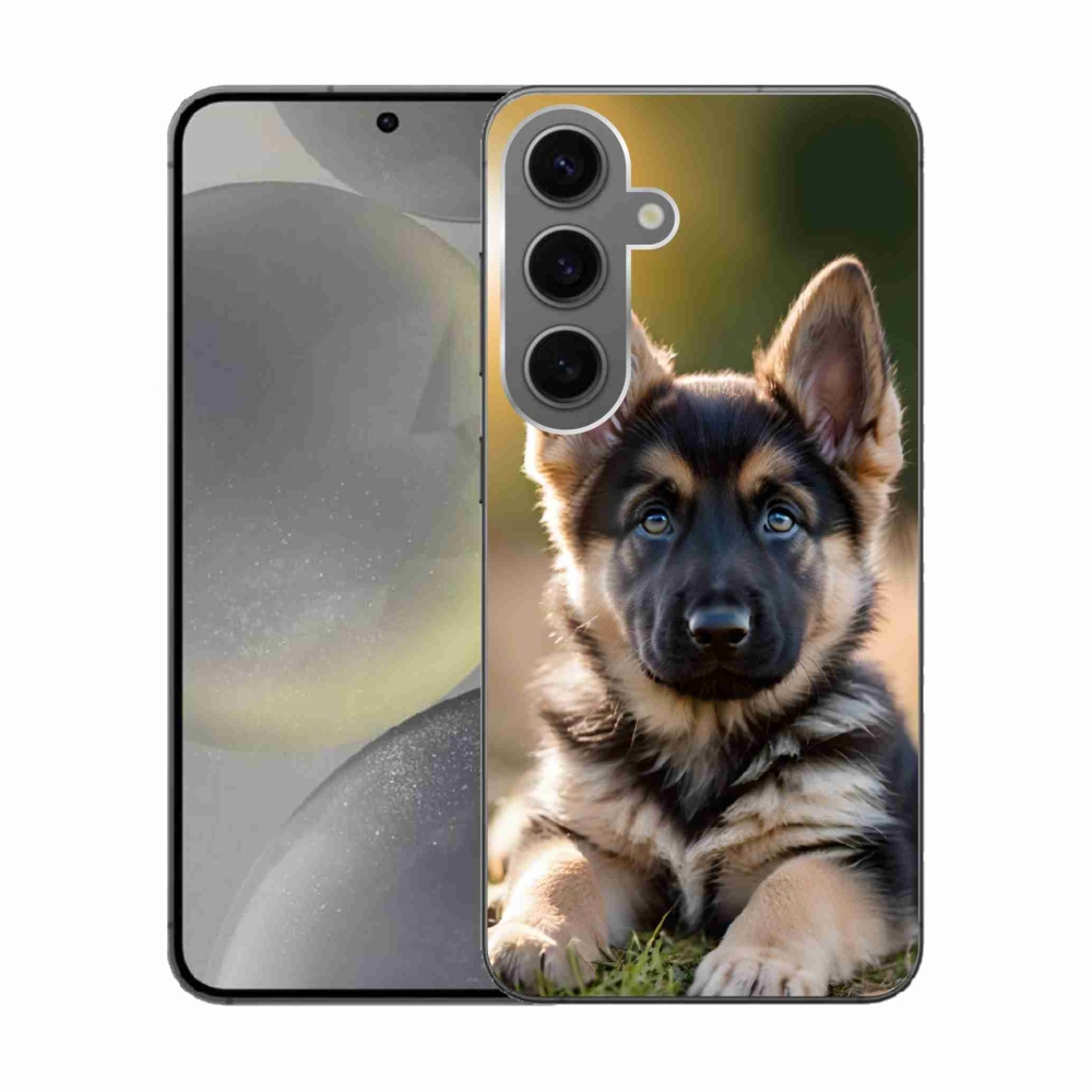 Gelový kryt mmCase na Samsung Galaxy S24 - německý ovčák v přírodě