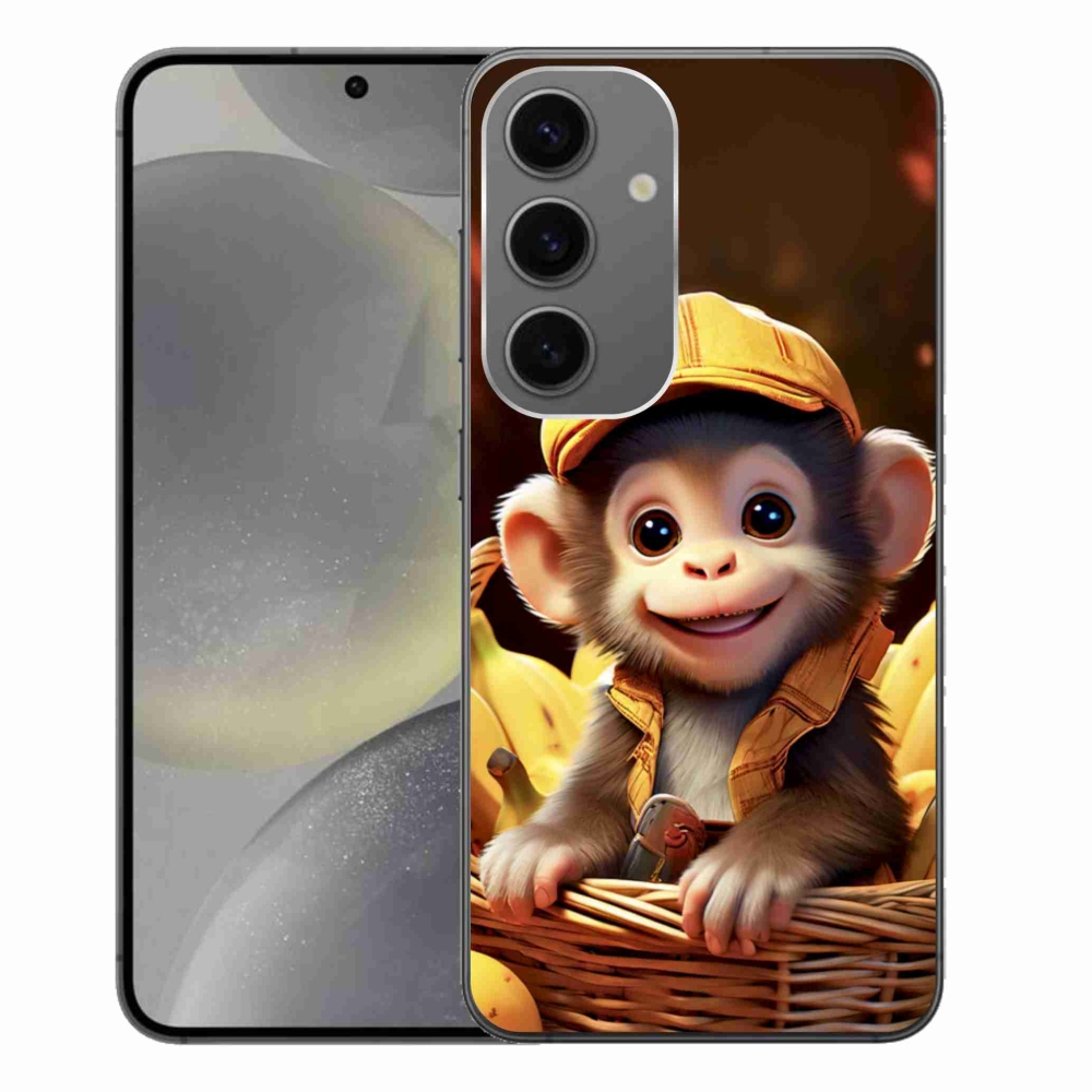Gelový kryt mmCase na Samsung Galaxy S24+ - opice v košíku