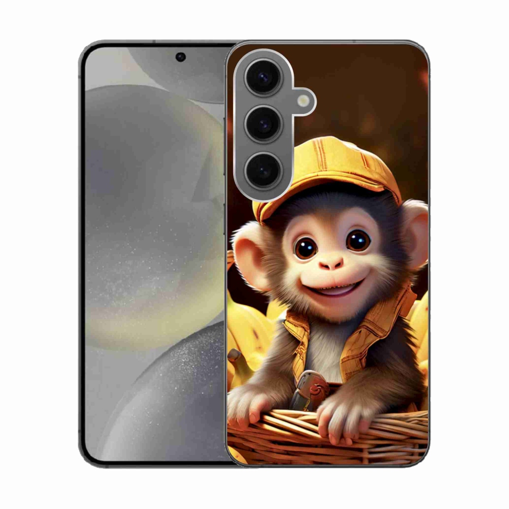 Gelový kryt mmCase na Samsung Galaxy S24 - opice v košíku