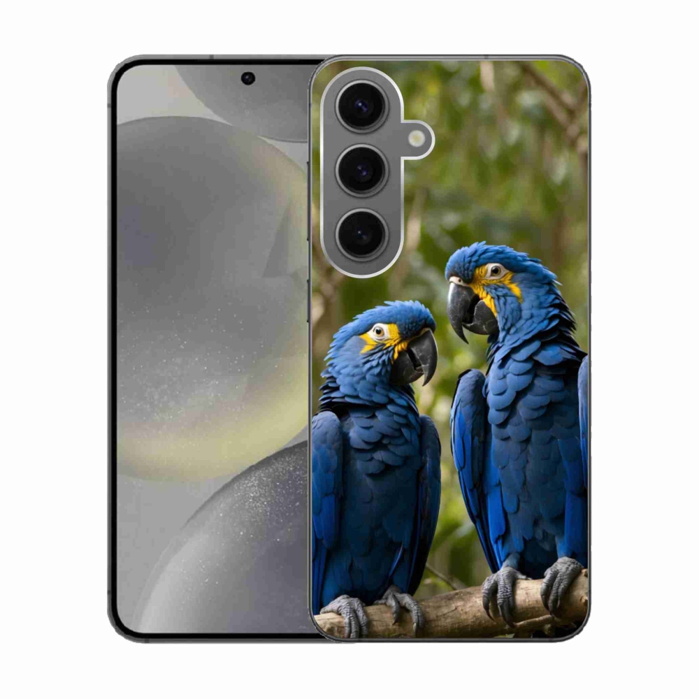 Gelový kryt mmCase na Samsung Galaxy S24 - papouščí duo