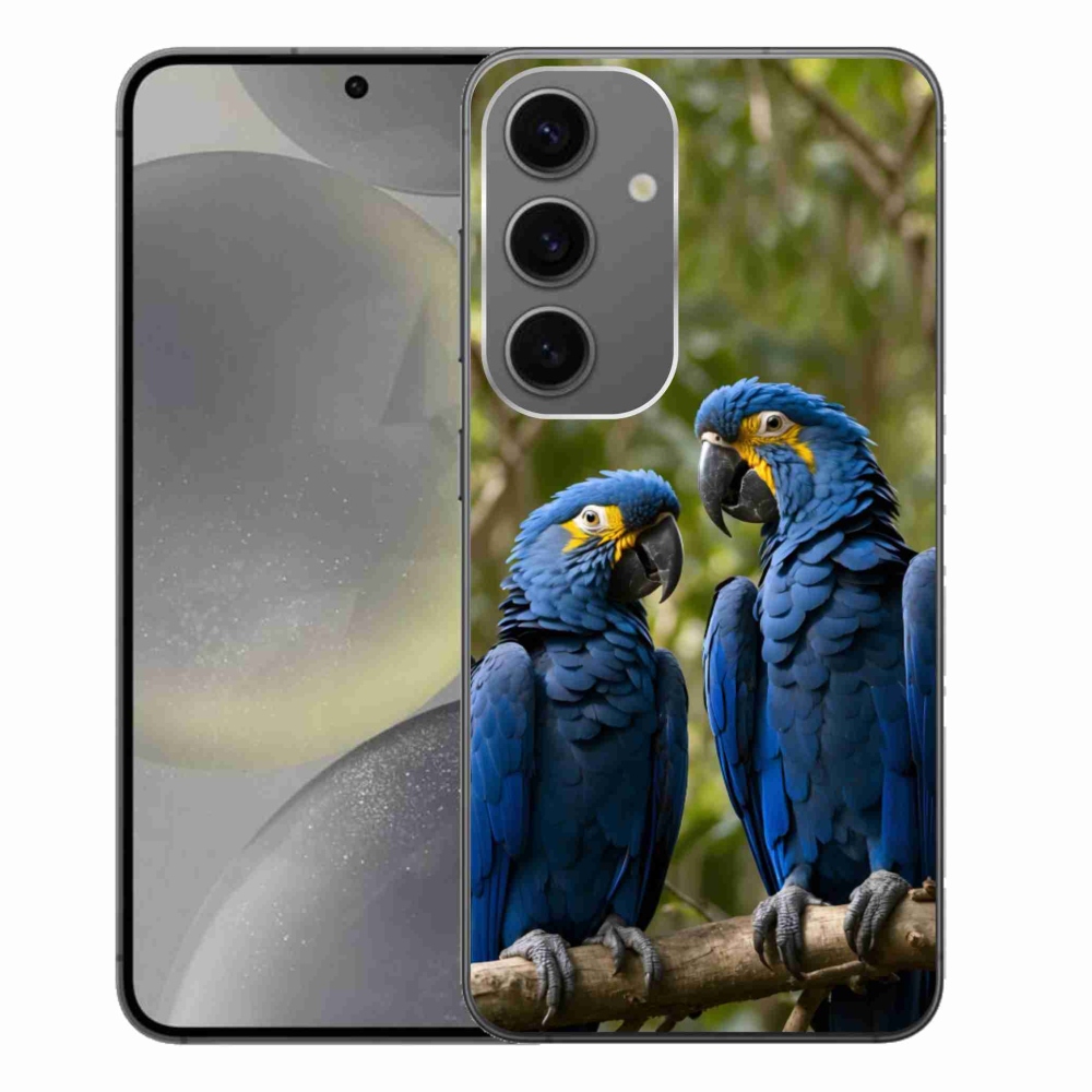 Gelový kryt mmCase na Samsung Galaxy S24+ - papouščí duo
