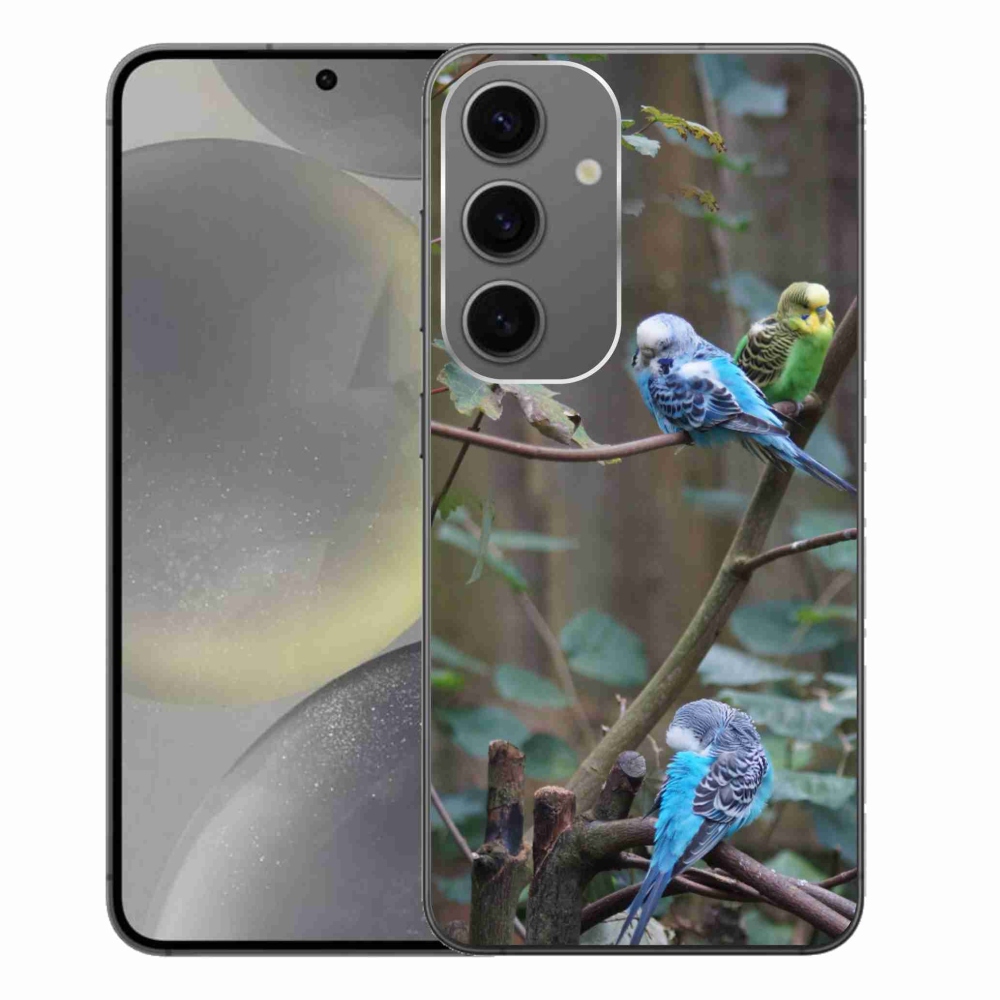 Gelový kryt mmCase na Samsung Galaxy S24+ - papoušci na větvi