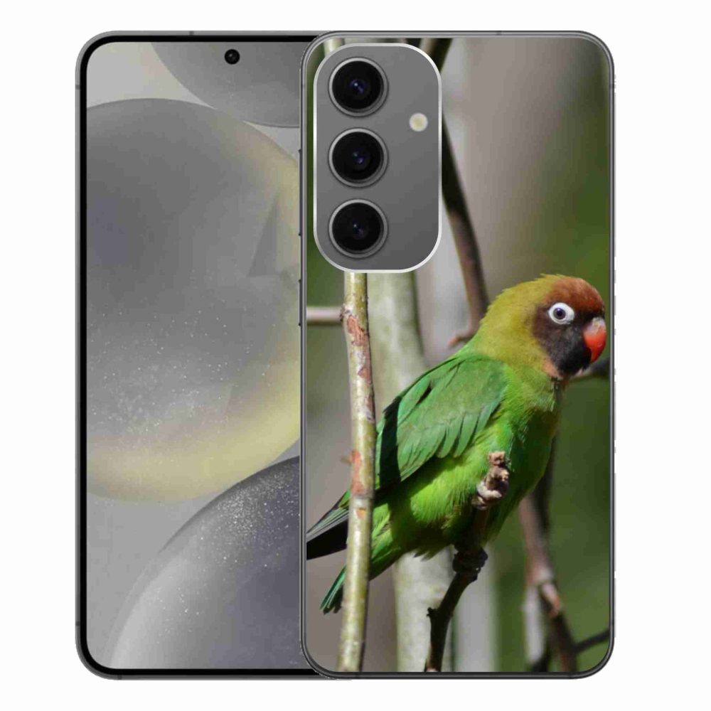 Gelový kryt mmCase na Samsung Galaxy S24+ - papoušek agapornis