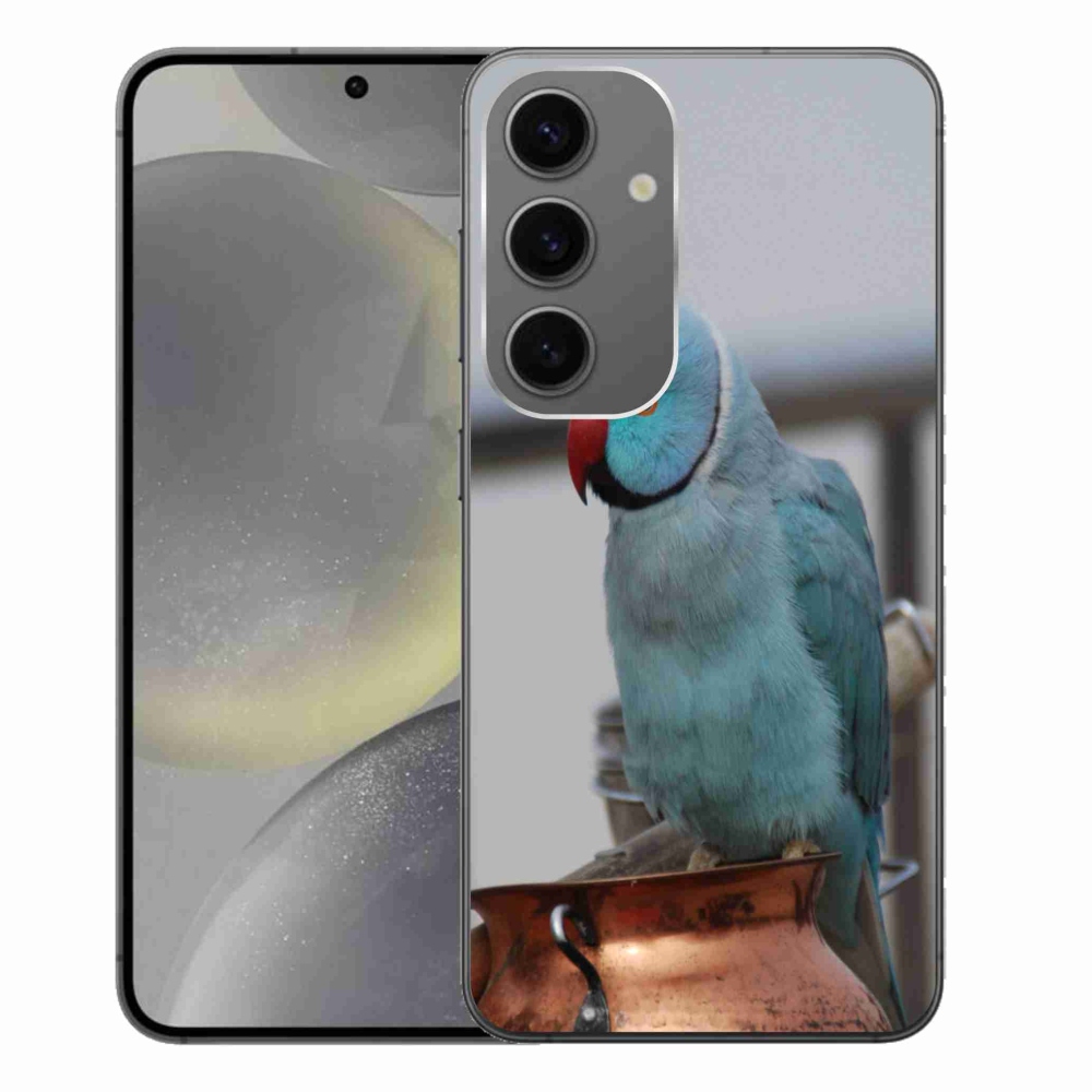 Gelový kryt mmCase na Samsung Galaxy S24+ - papoušek alexandr modrý