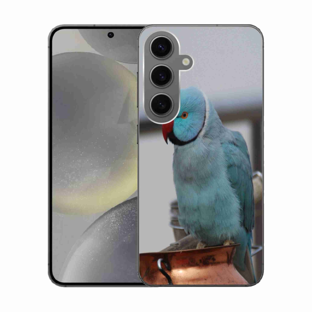 Gelový kryt mmCase na Samsung Galaxy S24 - papoušek alexandr modrý