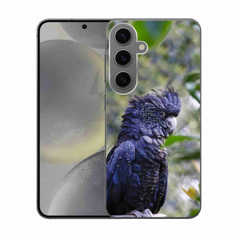Gelový kryt mmCase na Samsung Galaxy S24 - papoušek kakadu černý