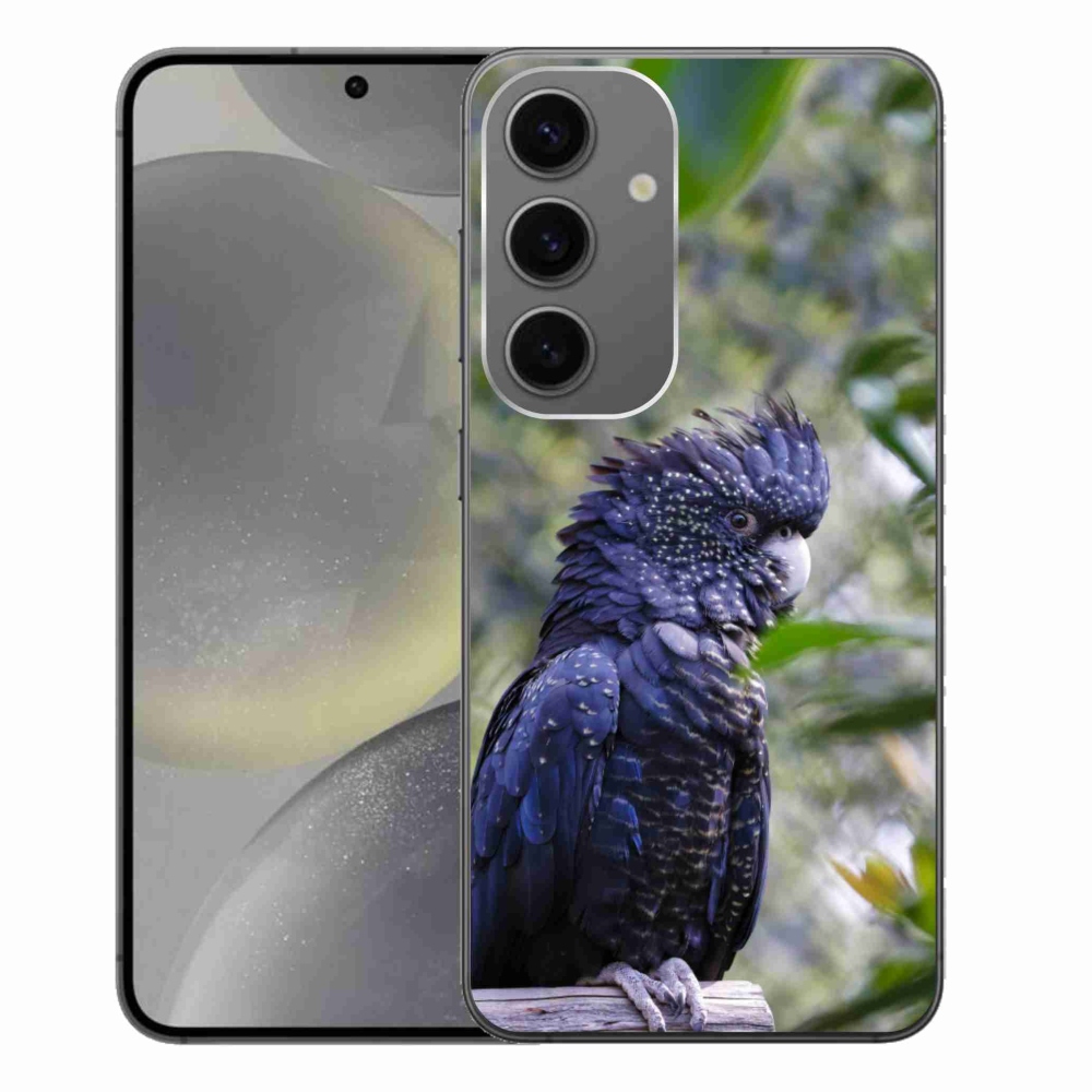 Gelový kryt mmCase na Samsung Galaxy S24+ - papoušek kakadu černý