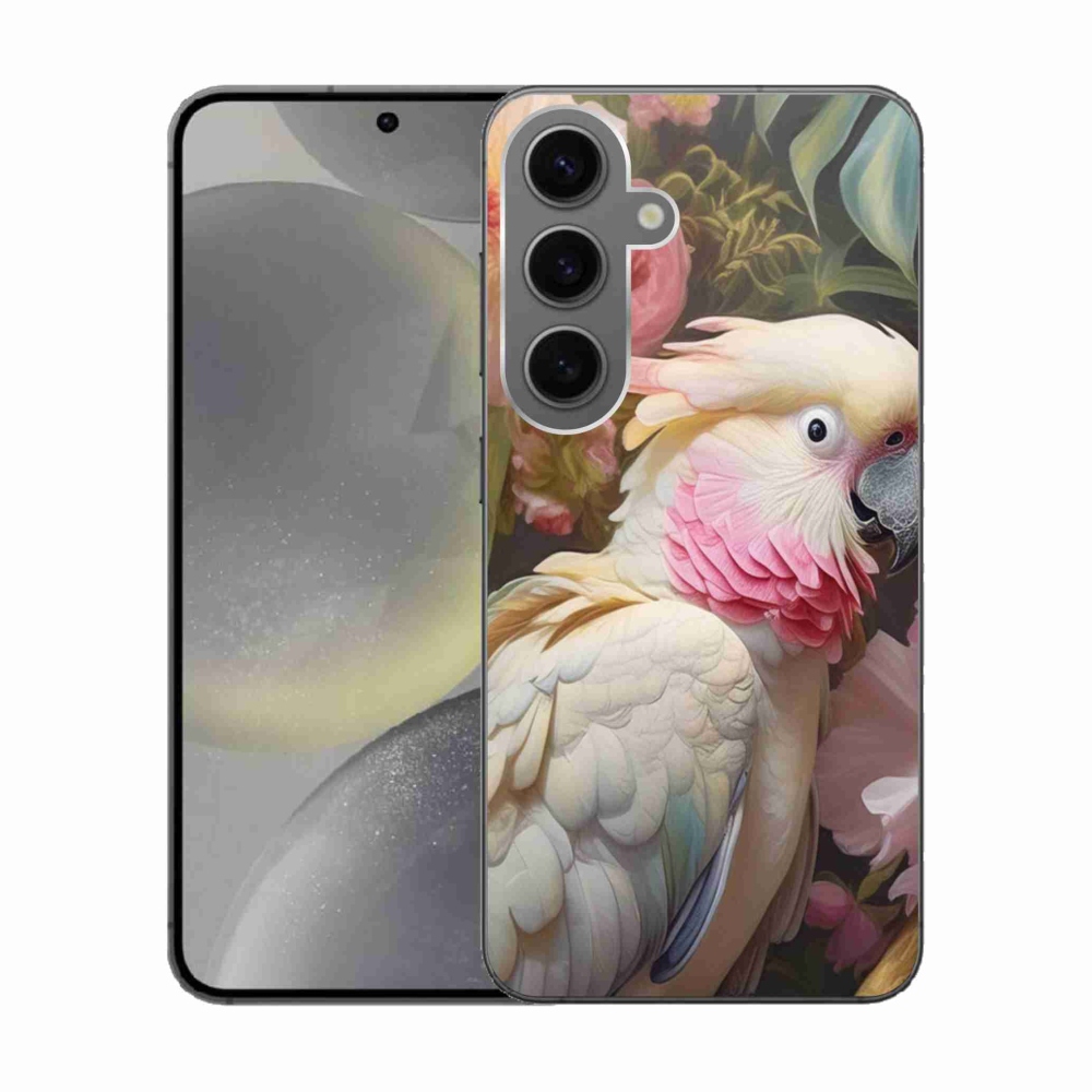 Gelový kryt mmCase na Samsung Galaxy S24 - papoušek kakadu růžový 2