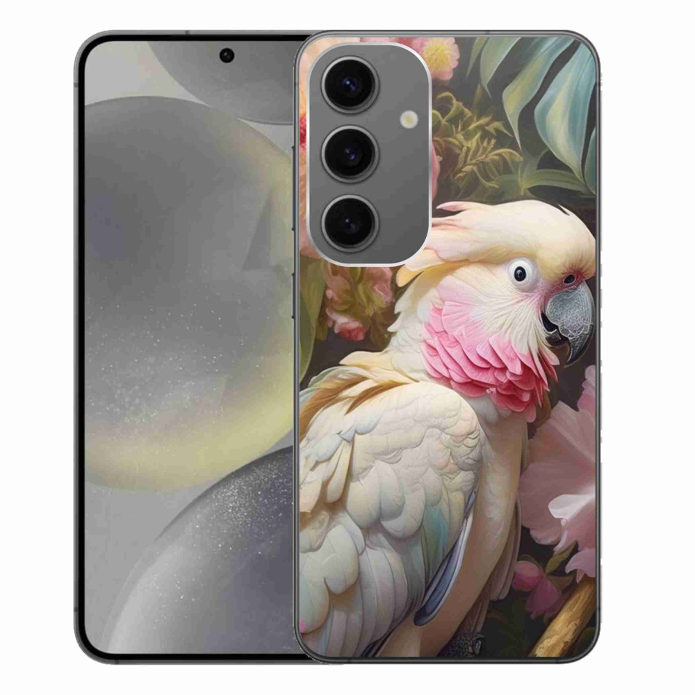 Gelový kryt mmCase na Samsung Galaxy S24+ - papoušek kakadu růžový 2