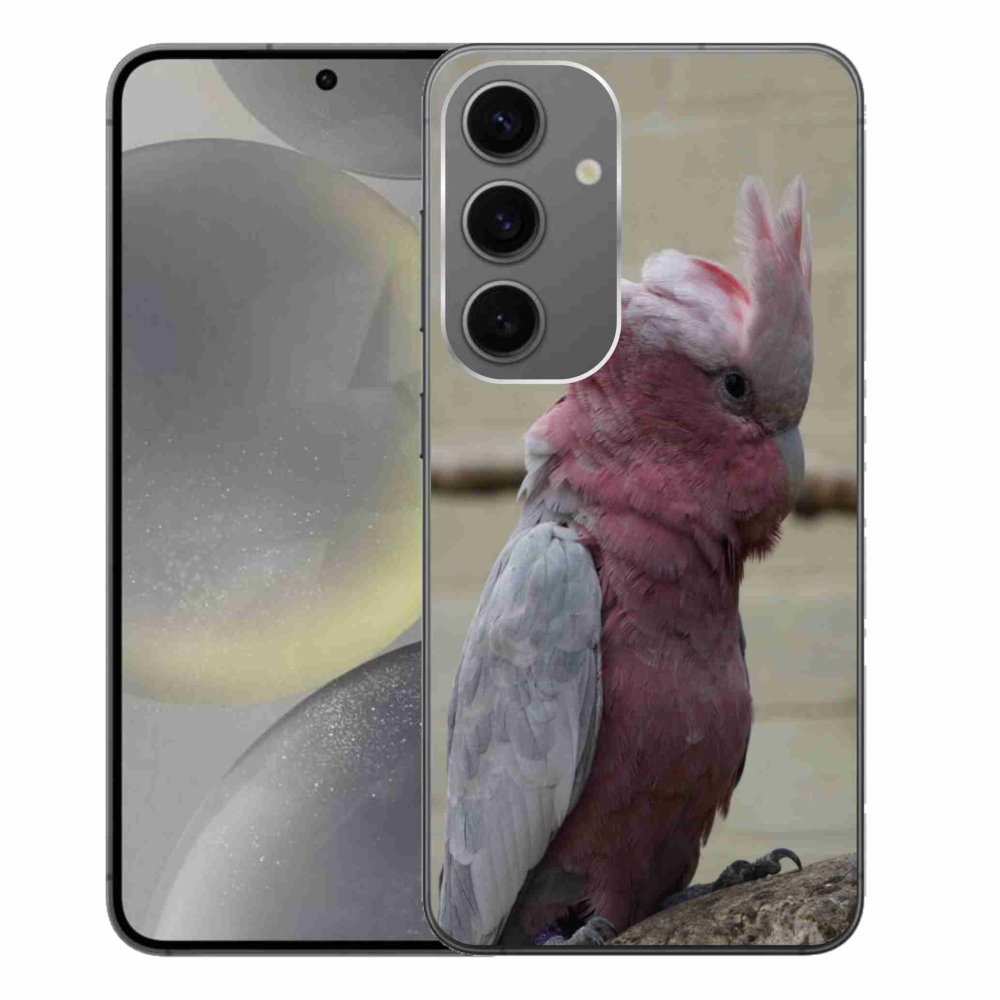 Gelový kryt mmCase na Samsung Galaxy S24+ - papoušek kakadu růžový