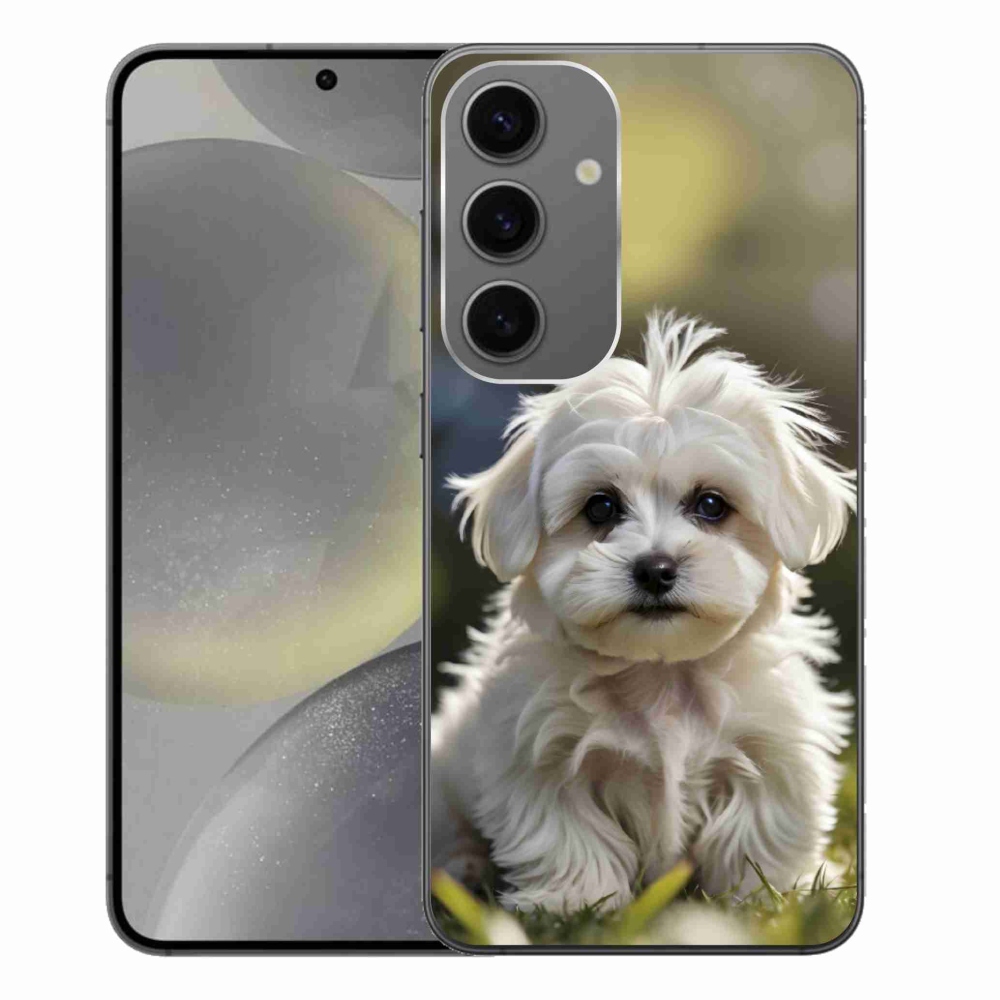 Gelový kryt mmCase na Samsung Galaxy S24+ - roztomilý maltézský psík
