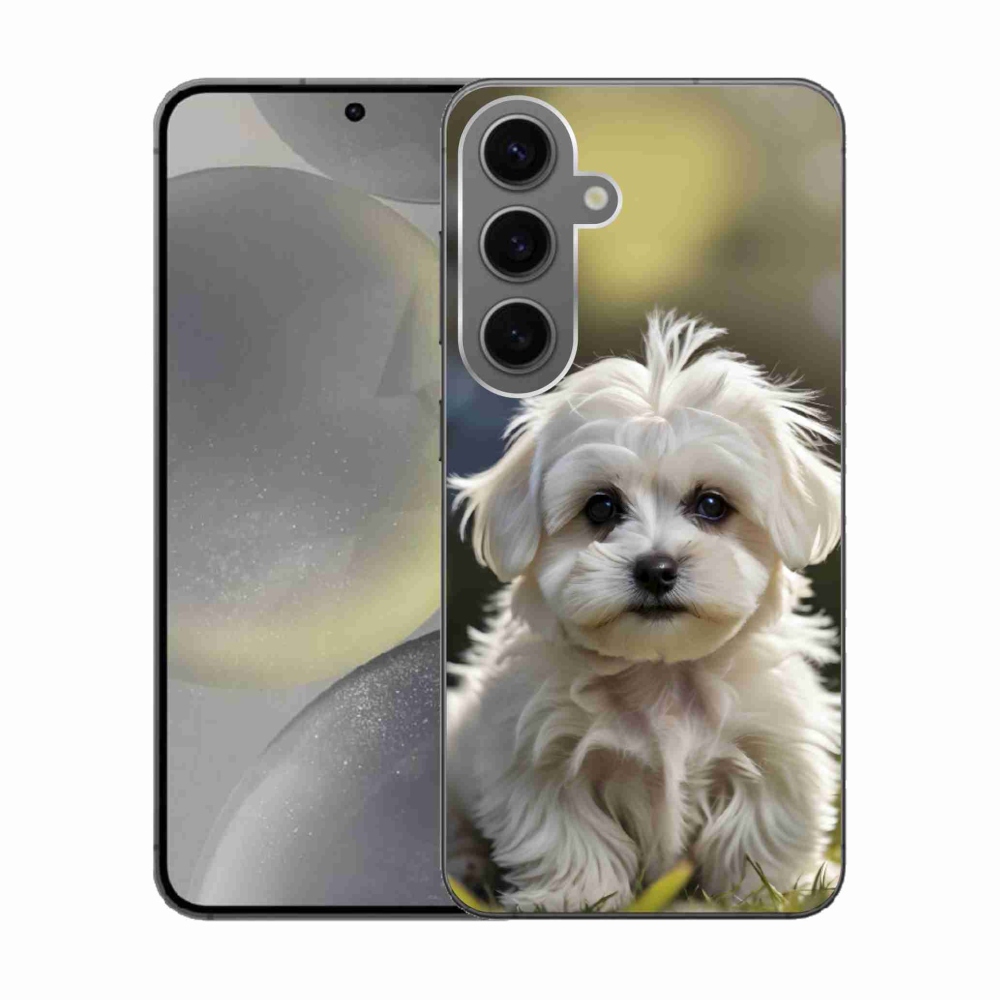 Gelový kryt mmCase na Samsung Galaxy S24 - roztomilý maltézský psík