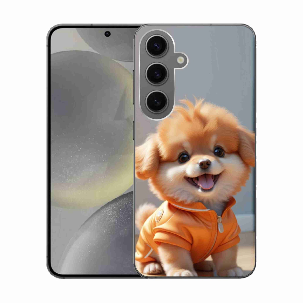 Gelový kryt mmCase na Samsung Galaxy S24 - roztomilý pomeranian v mikině