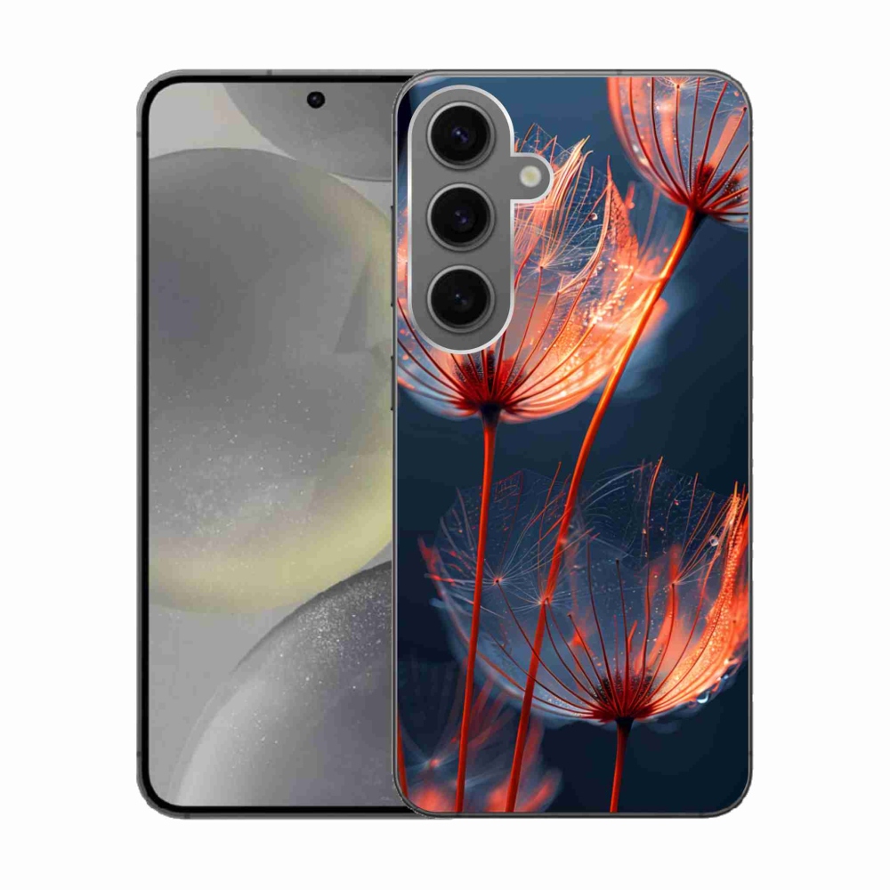 Gelový kryt mmCase na Samsung Galaxy S24 - světélkující chmýří