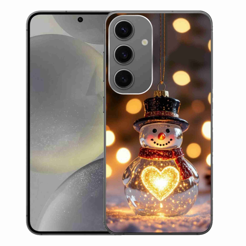 Gelový kryt mmCase na Samsung Galaxy S24+ - svítící vánoční sněhulák