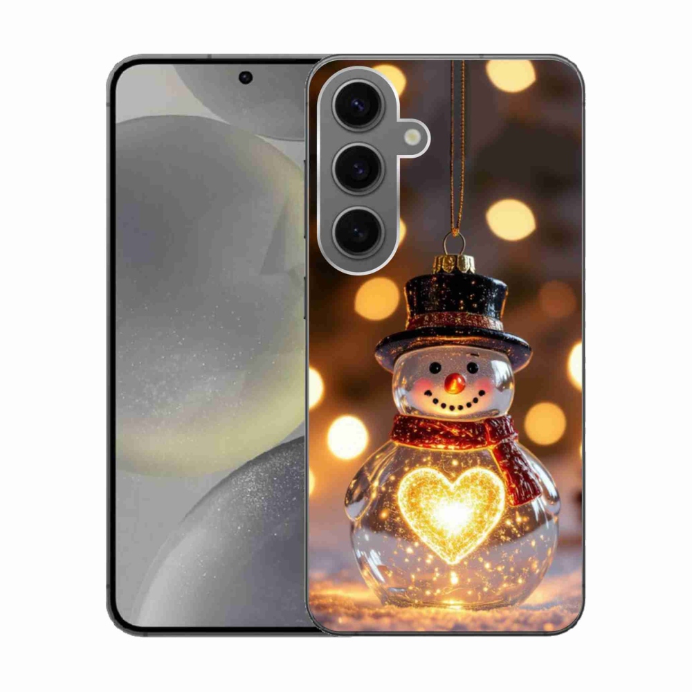 Gelový kryt mmCase na Samsung Galaxy S24 - svítící vánoční sněhulák