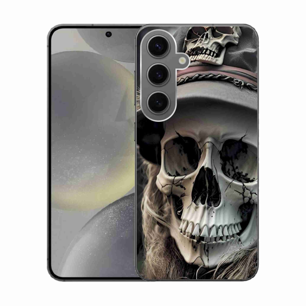 Gelový kryt mmCase na Samsung Galaxy S24 - temná lebka