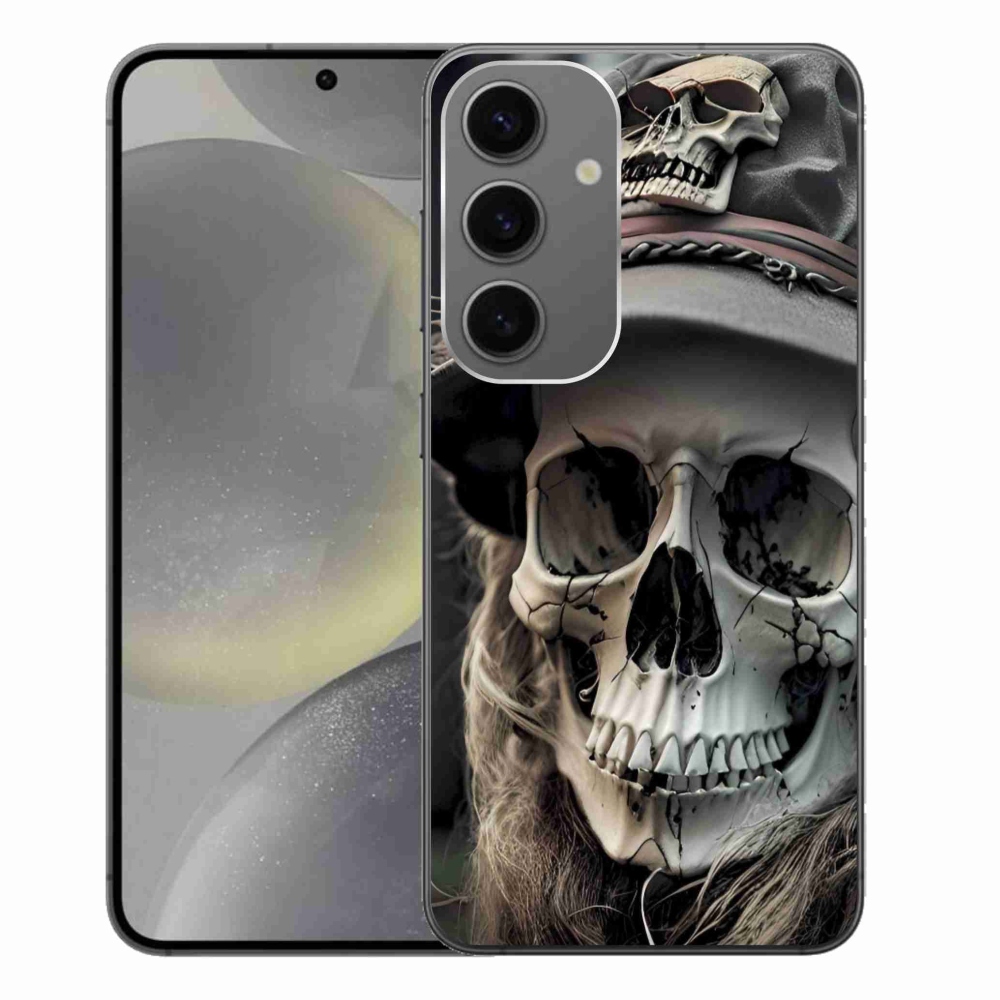Gelový kryt mmCase na Samsung Galaxy S24+ - temná lebka