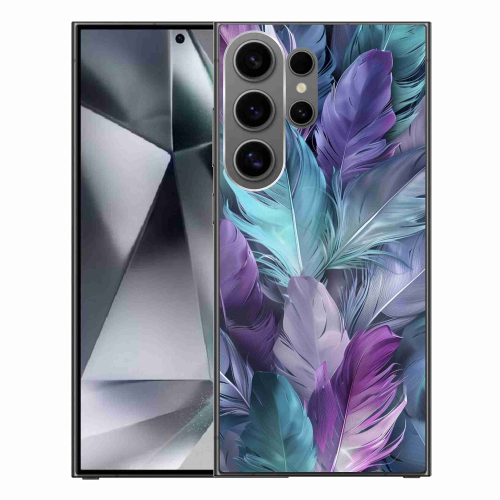 Gelový kryt mmCase na Samsung Galaxy S24 Ultra - barevné peří 2