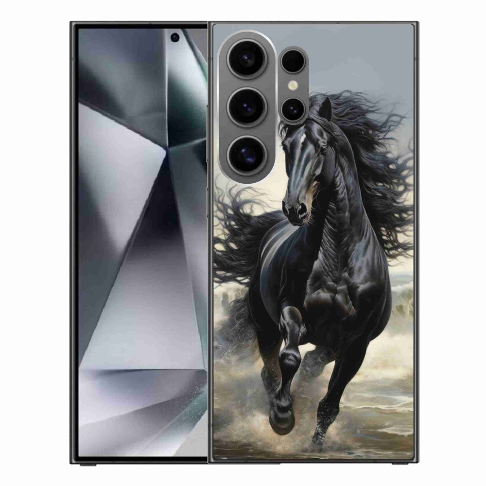 Gelový kryt mmCase na Samsung Galaxy S24 Ultra - běžící černý kůň