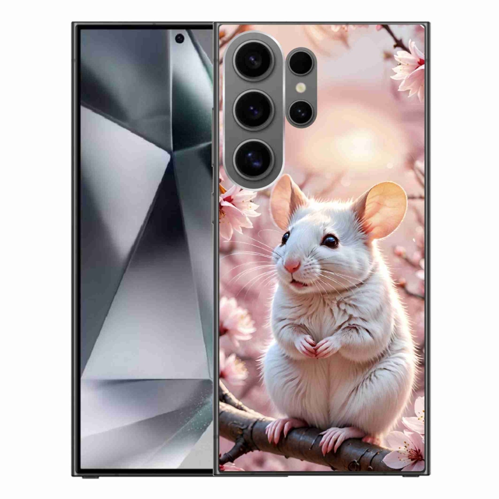 Gelový kryt mmCase na Samsung Galaxy S24 Ultra - bílá myš na větvi