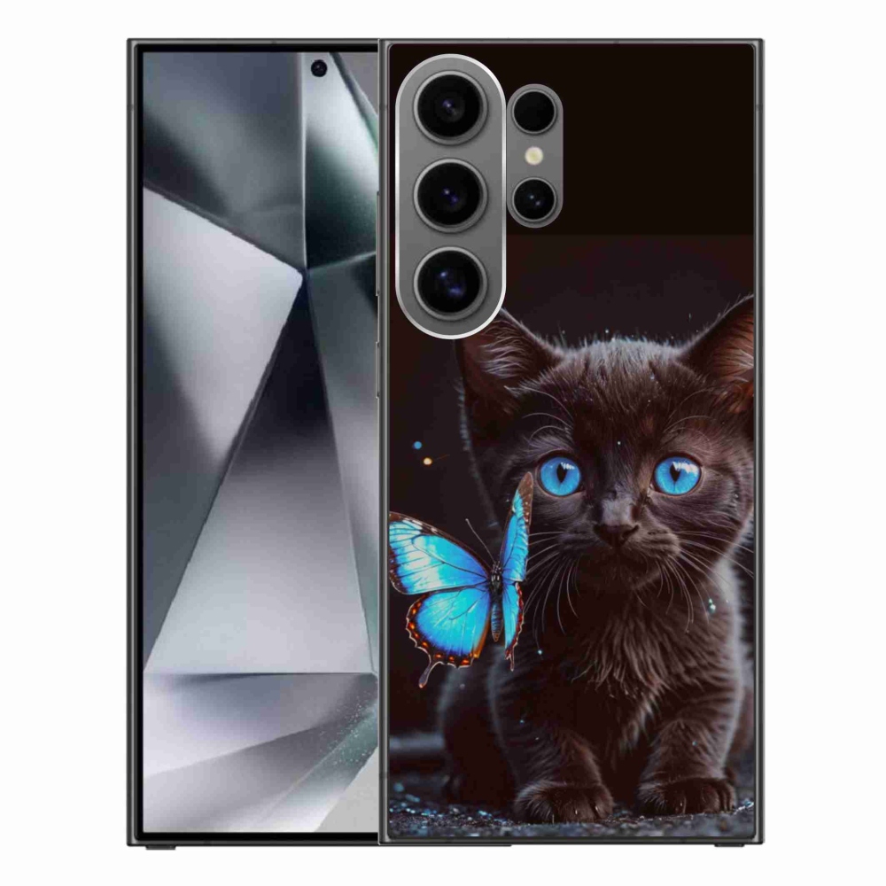 Gelový kryt mmCase na Samsung Galaxy S24 Ultra - černé kotě 3