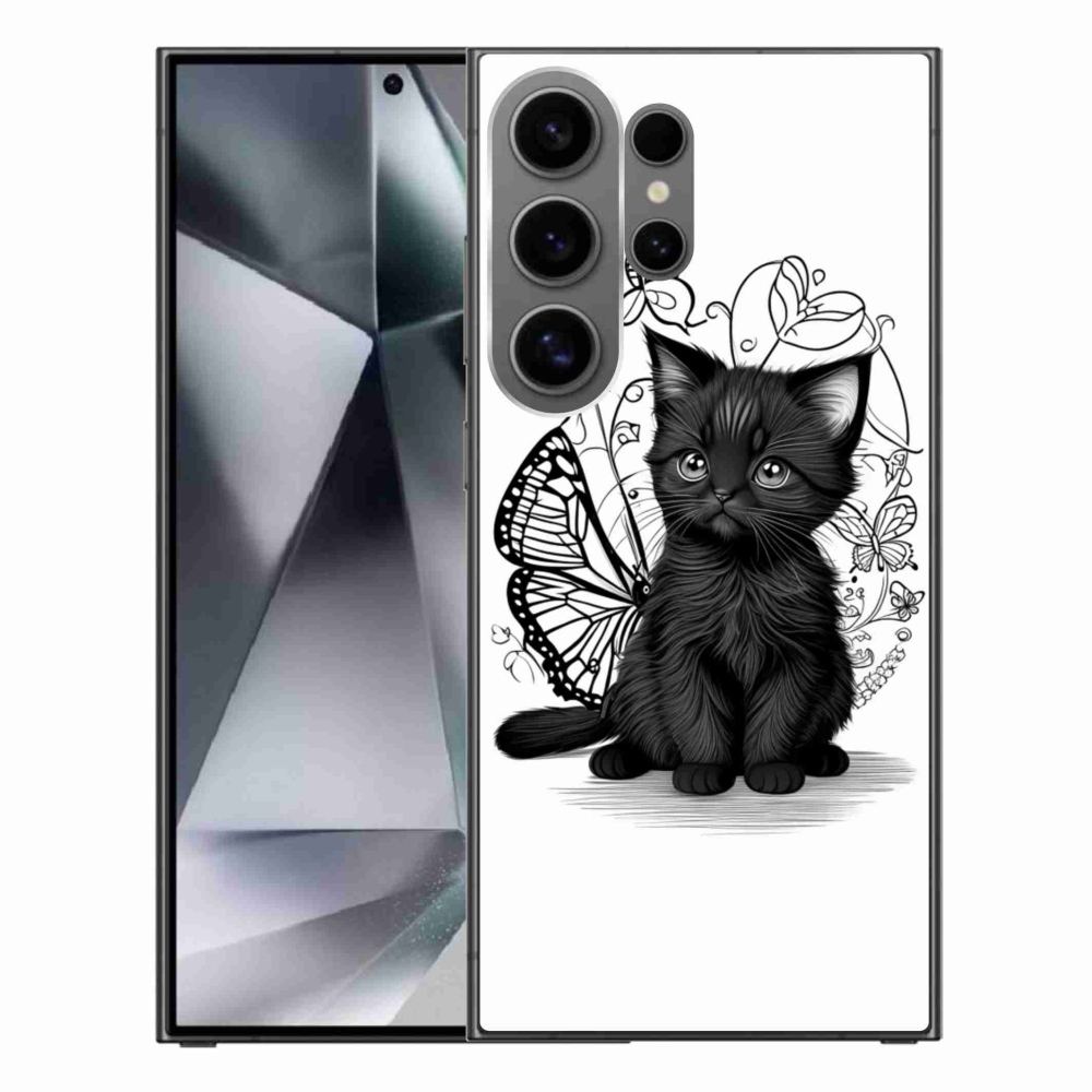Gelový kryt mmCase na Samsung Galaxy S24 Ultra - černé kotě