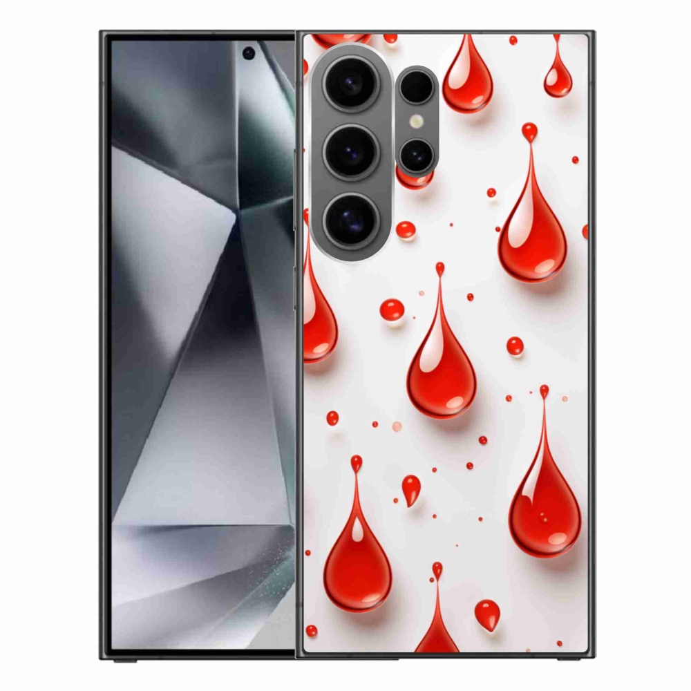 Gelový kryt mmCase na Samsung Galaxy S24 Ultra - červené kapky
