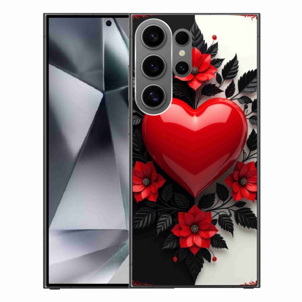 Gelový kryt mmCase na Samsung Galaxy S24 Ultra - červené srdce