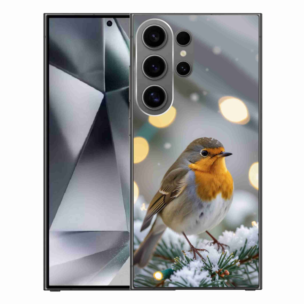 Gelový kryt mmCase na Samsung Galaxy S24 Ultra - červenka v zimě