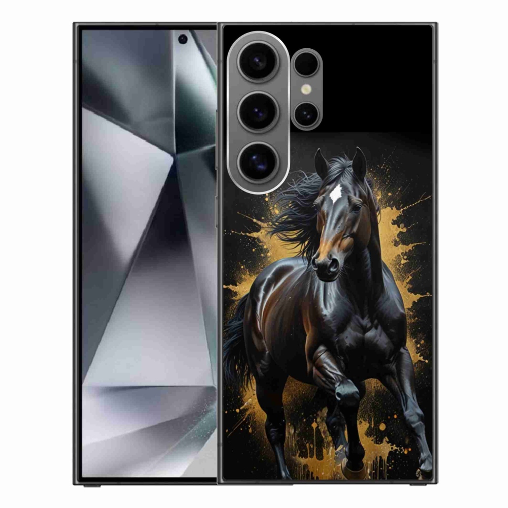 Gelový kryt mmCase na Samsung Galaxy S24 Ultra - elegantní černý hřebec