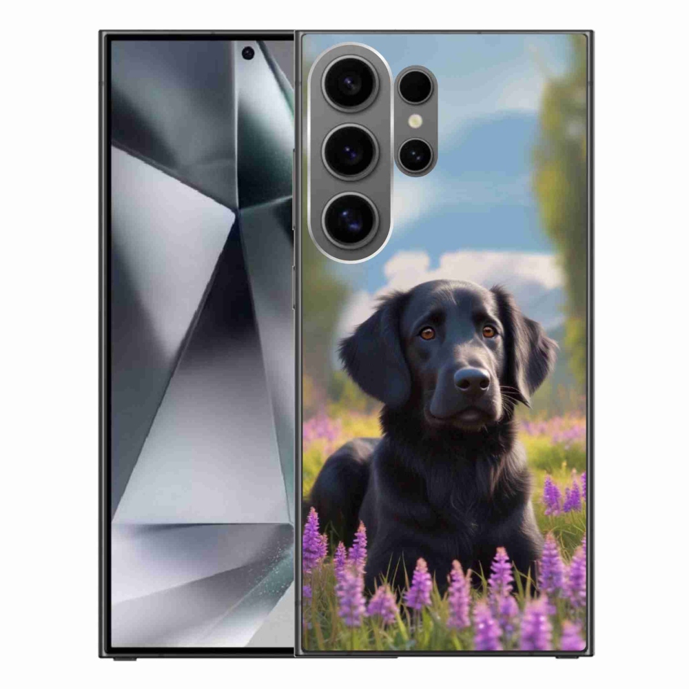 Gelový kryt mmCase na Samsung Galaxy S24 Ultra - elegantní černý retrívr