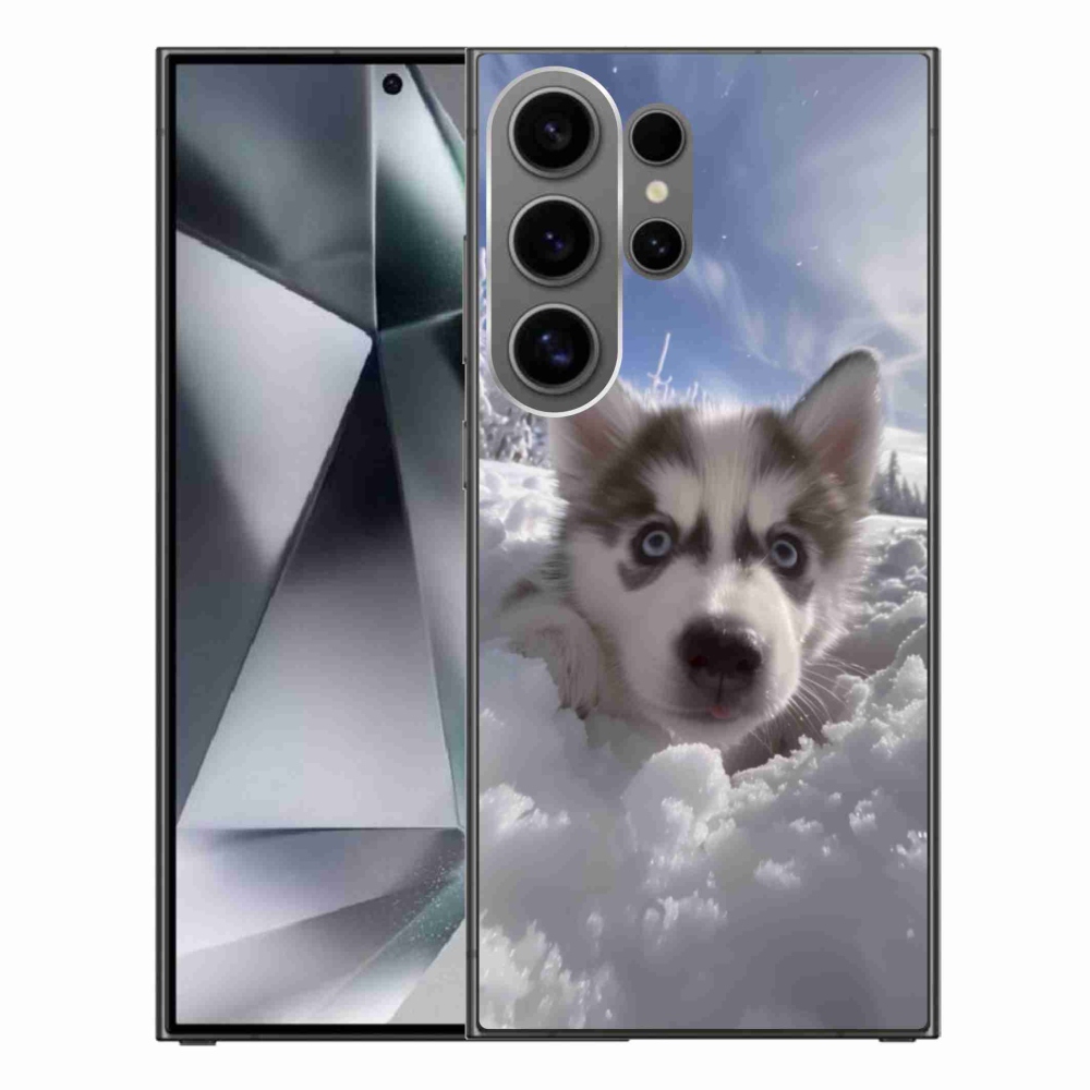 Gelový kryt mmCase na Samsung Galaxy S24 Ultra - husky ve sněhu