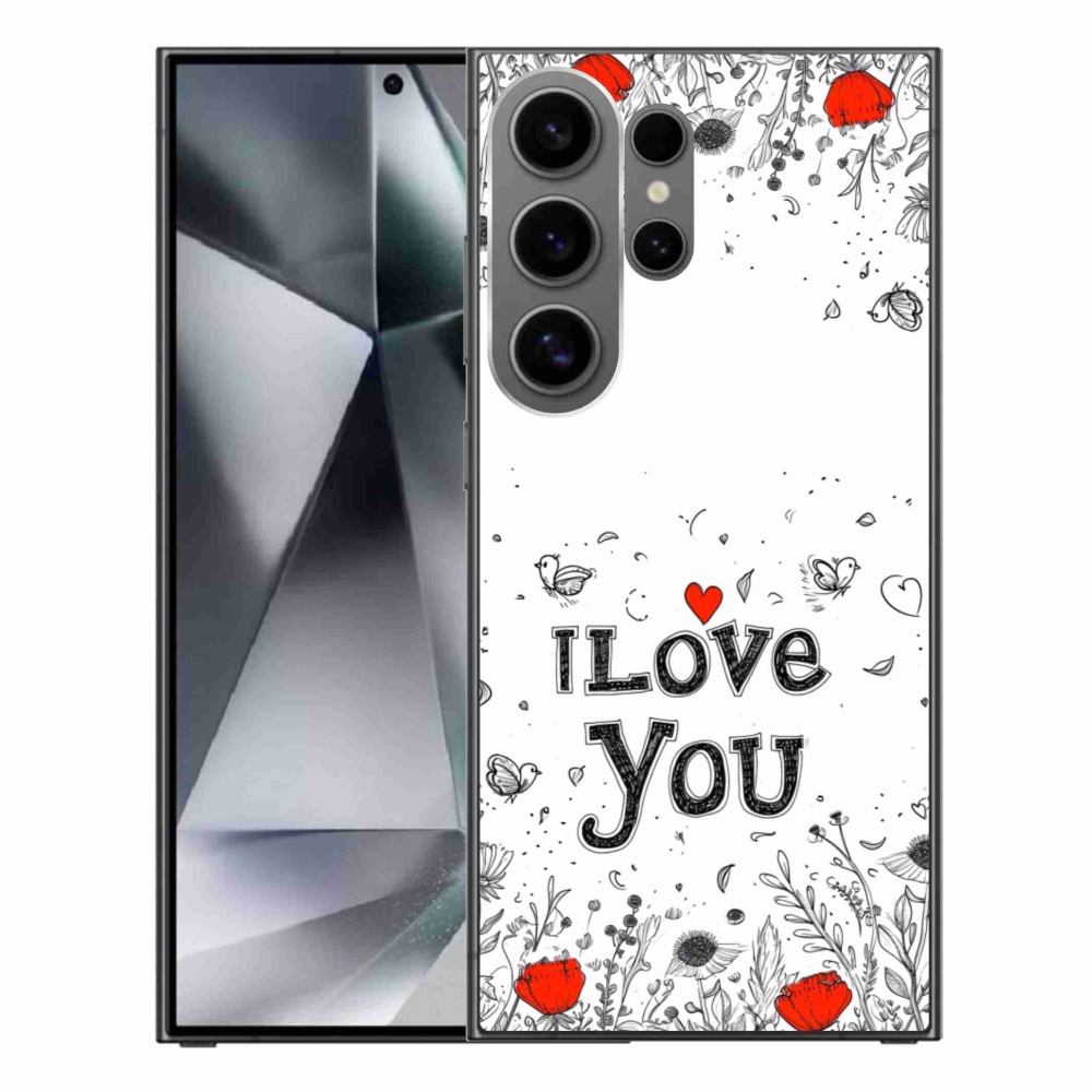 Gelový kryt mmCase na Samsung Galaxy S24 Ultra - I love you bílé pozadí