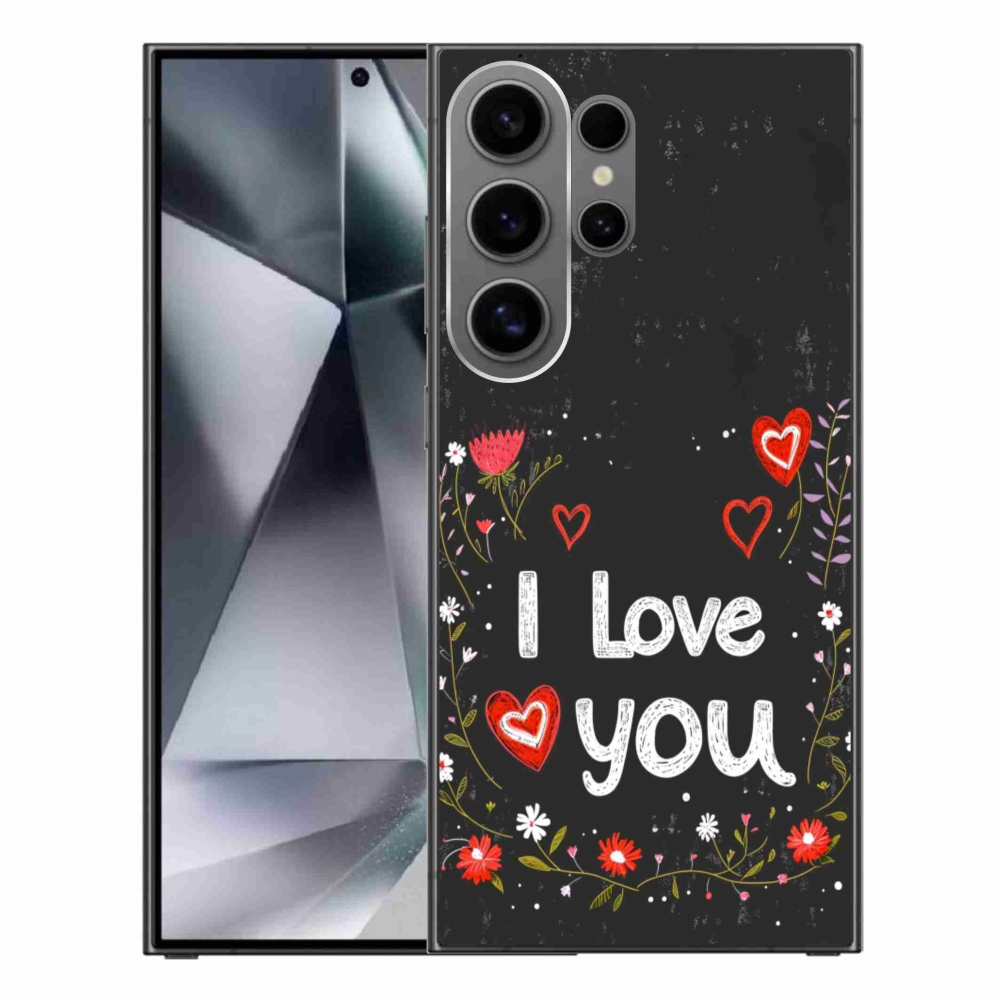 Gelový kryt mmCase na Samsung Galaxy S24 Ultra - I love you černé pozadí
