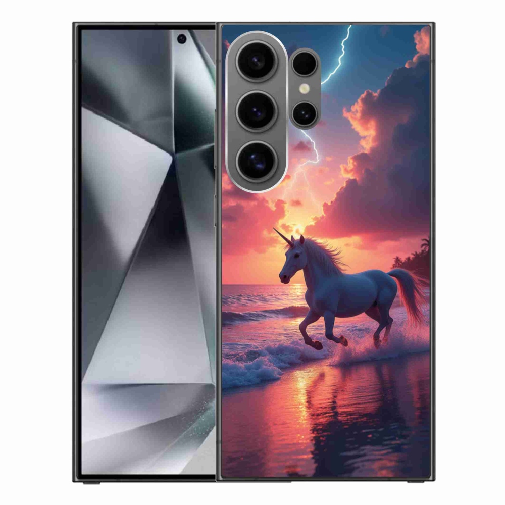 Gelový kryt mmCase na Samsung Galaxy S24 Ultra - jednorožec na pláži