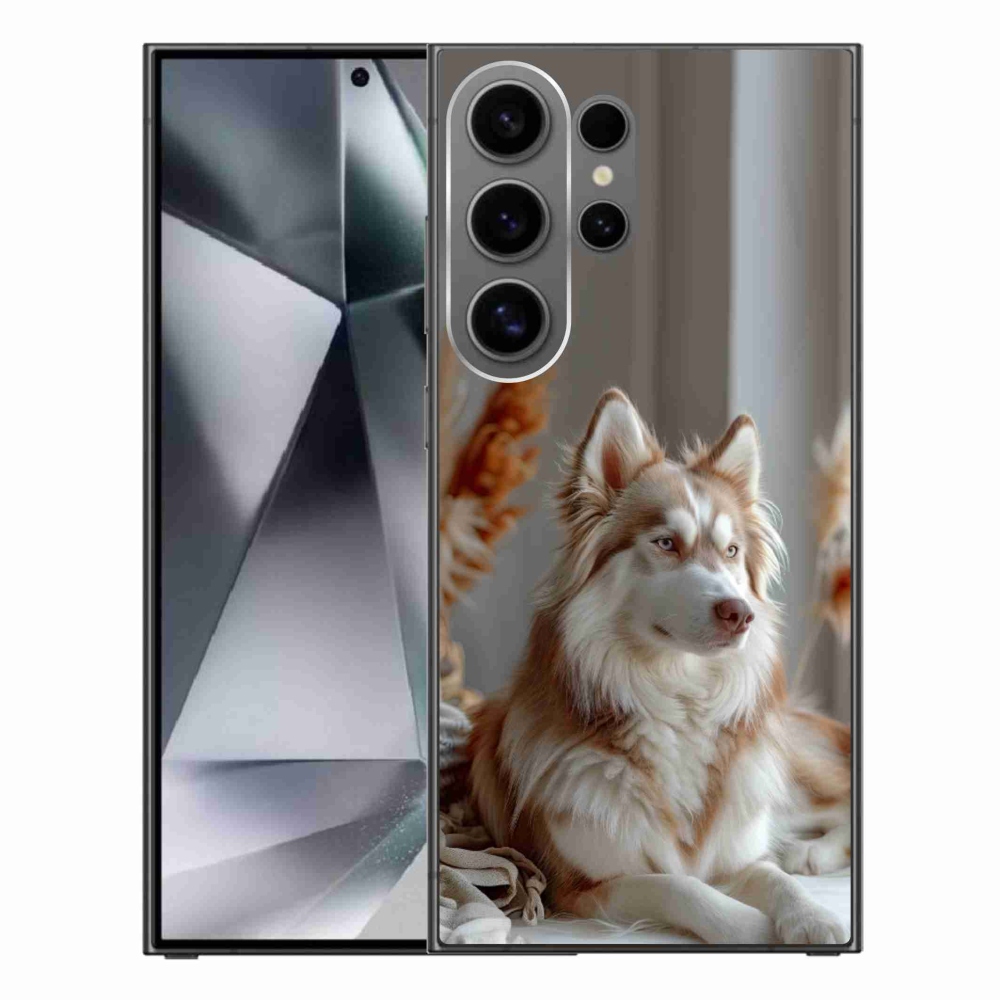 Gelový kryt mmCase na Samsung Galaxy S24 Ultra - klidný sibiřský husky