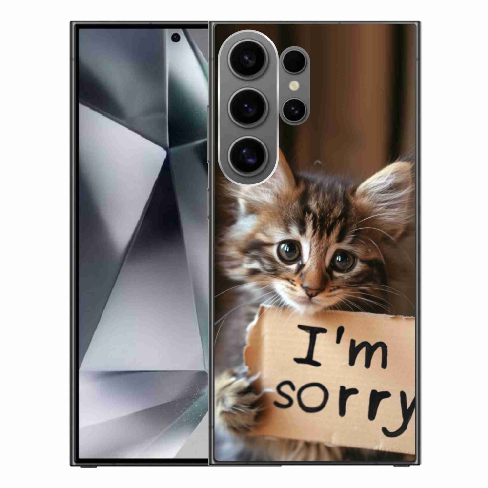 Gelový kryt mmCase na Samsung Galaxy S24 Ultra - kočíčí omluva