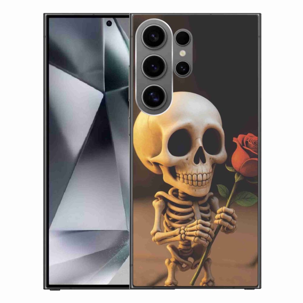 Gelový kryt mmCase na Samsung Galaxy S24 Ultra - kostlivec s růží