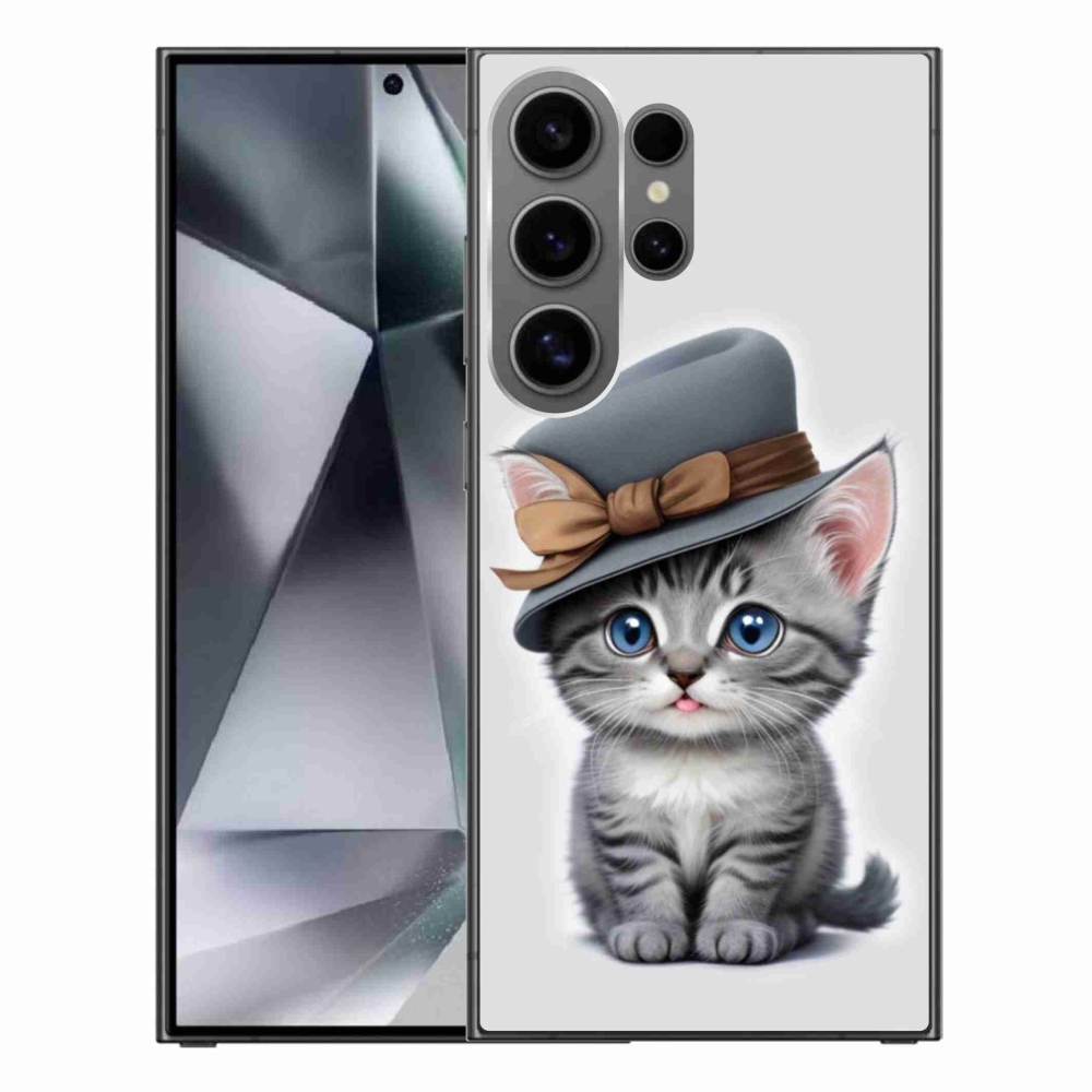 Gelový kryt mmCase na Samsung Galaxy S24 Ultra - kotě s kloboukem