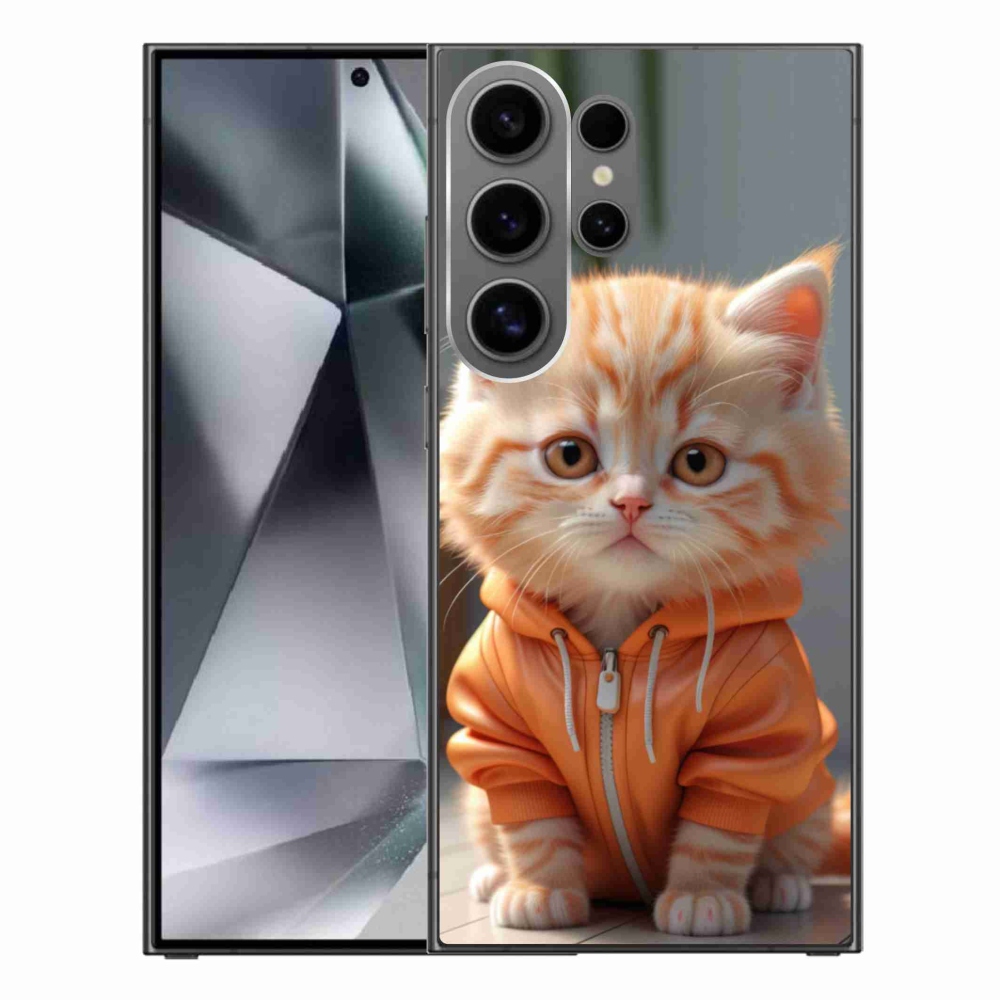 Gelový kryt mmCase na Samsung Galaxy S24 Ultra - kotě v mikině