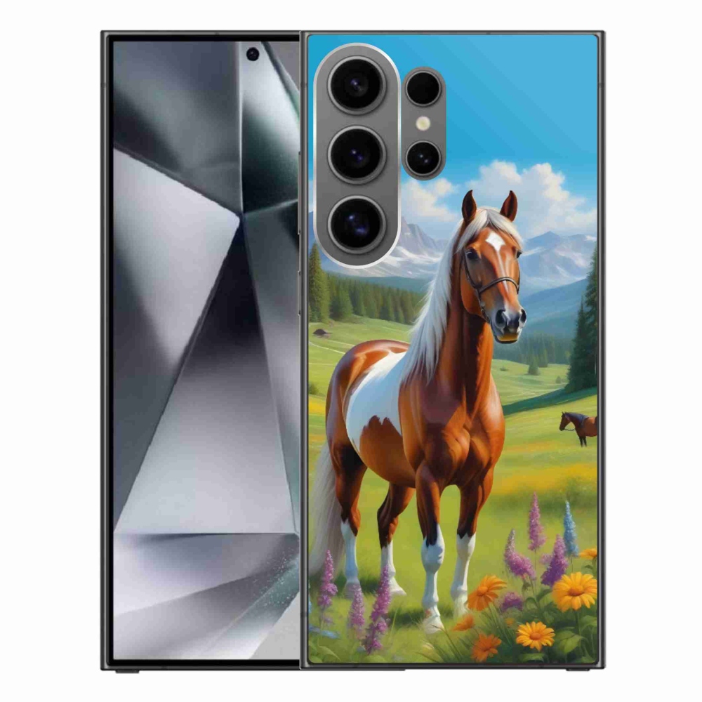 Gelový kryt mmCase na Samsung Galaxy S24 Ultra - kůň na louce