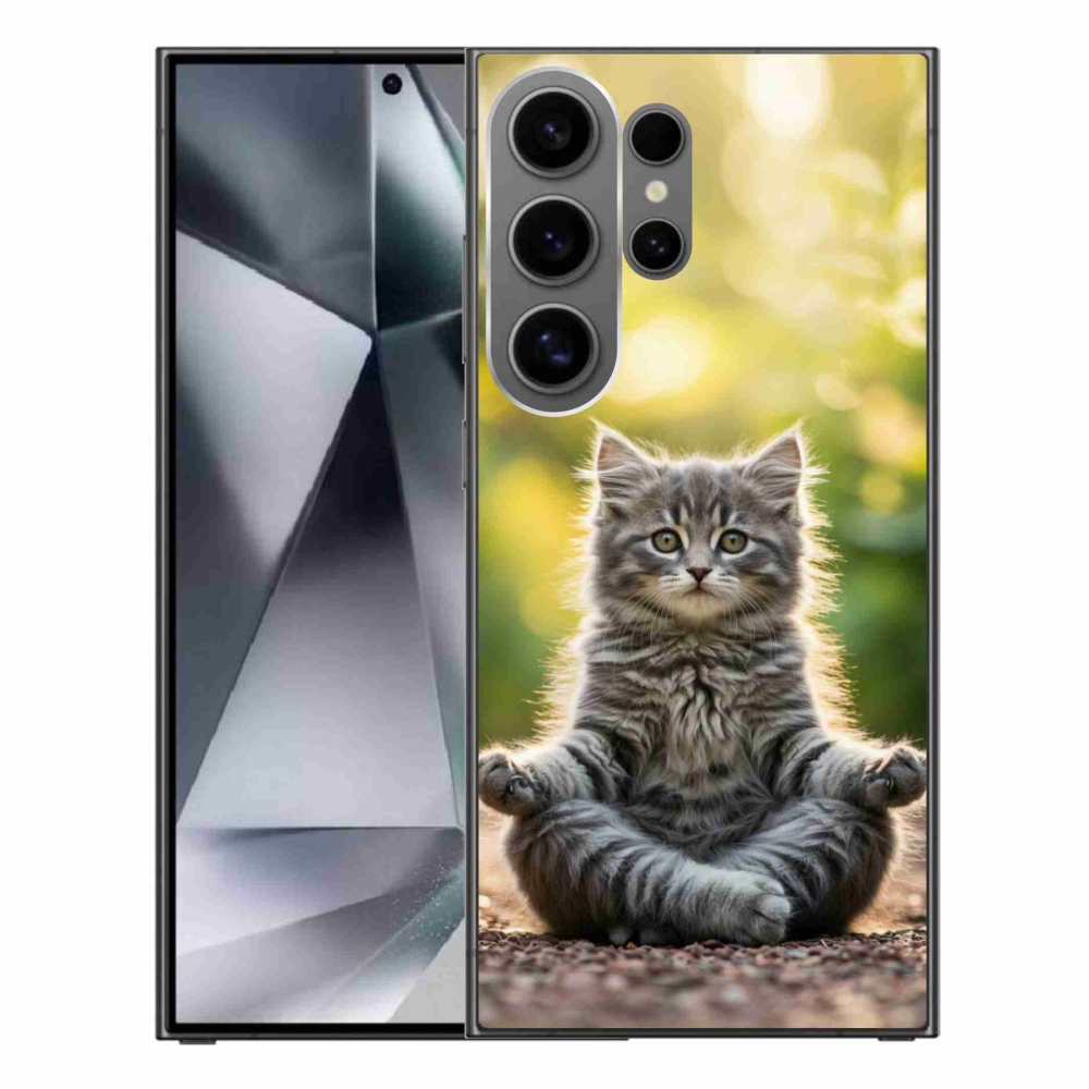 Gelový kryt mmCase na Samsung Galaxy S24 Ultra - meditující kotě