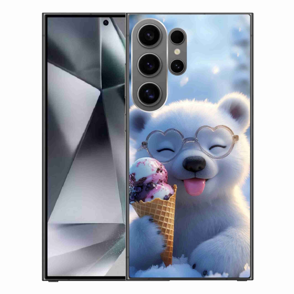 Gelový kryt mmCase na Samsung Galaxy S24 Ultra - medvídek se zmrzlinou