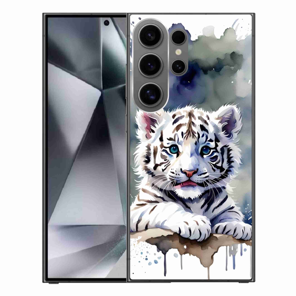 Gelový kryt mmCase na Samsung Galaxy S24 Ultra - mládě bílého tygra