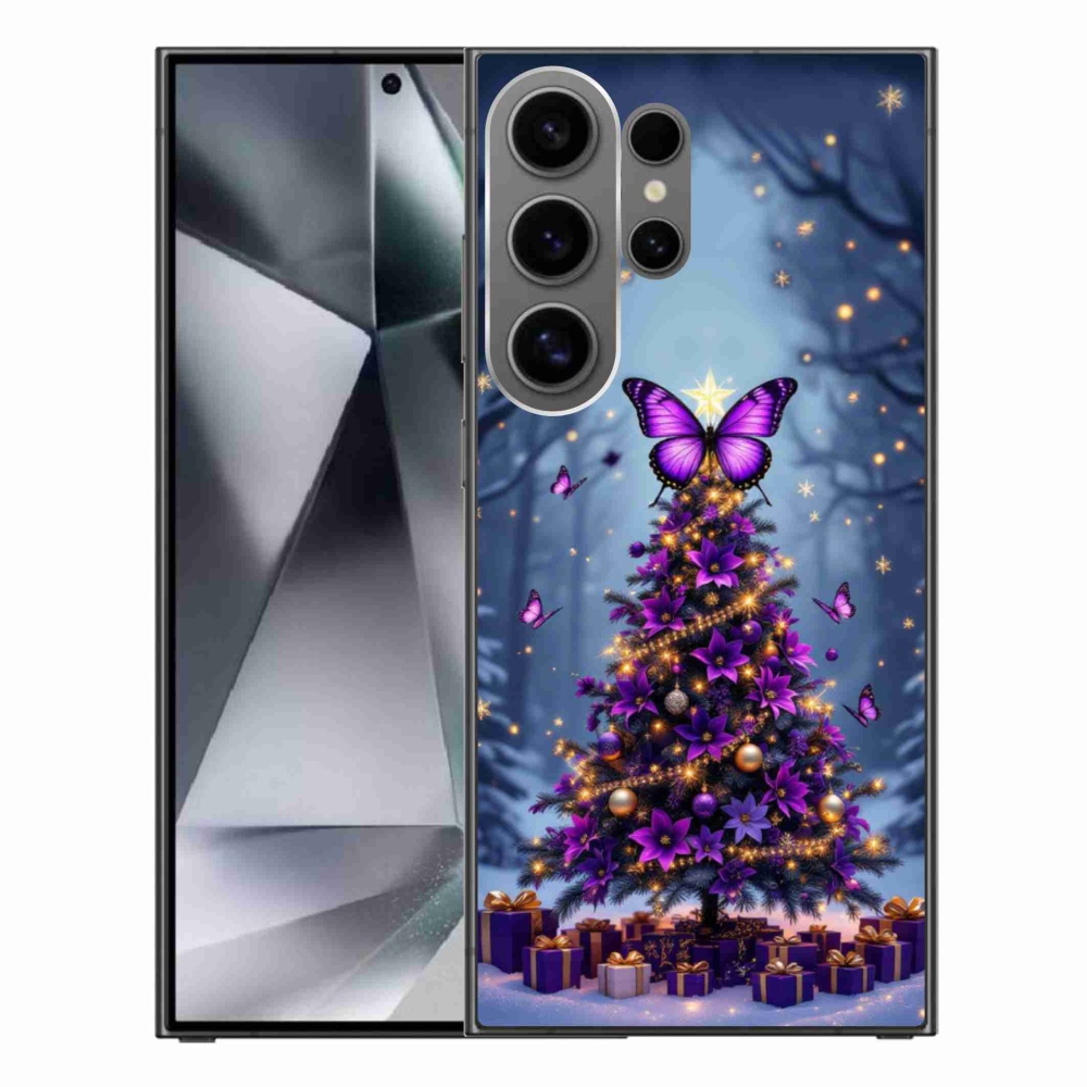 Gelový kryt mmCase na Samsung Galaxy S24 Ultra - motýlí vánoční stromek